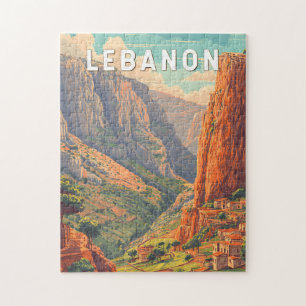 Puzzle Ilustración de Líbano Arte de Viaje Vintage