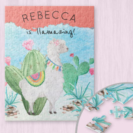Puzzle Ilustracion de Llama - Llamar a niños personalizad