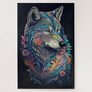 Puzzle Ilustración de Lobo Cazador