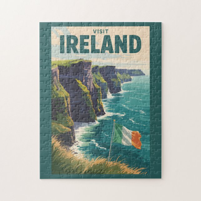 Puzzle Ilustración de los acantilados de Moher de Irlanda (Vertical)