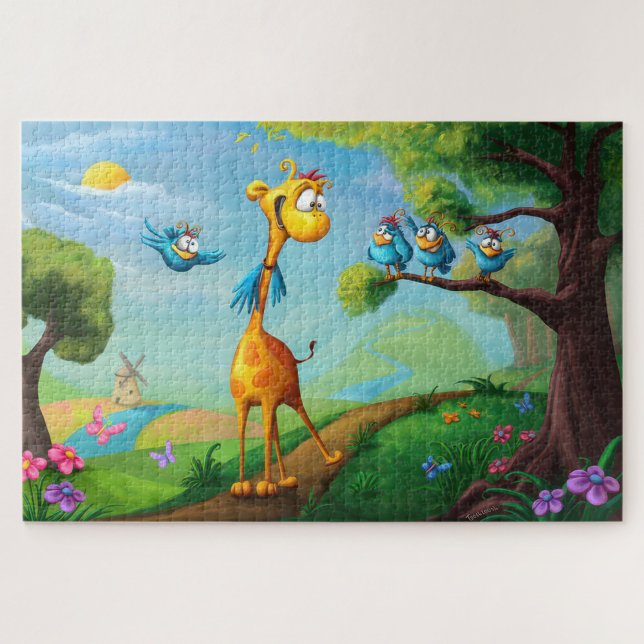 Puzzle Ilustracion de los animales de jirafa (Subido por el creador)
