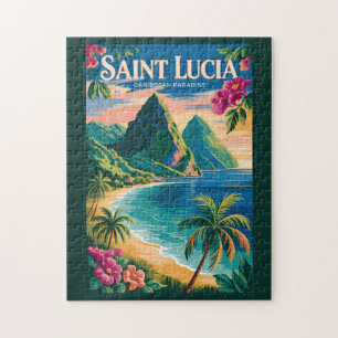 Puzzle Ilustración de los Pitones de Santa Lucía Arte de