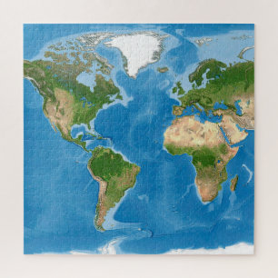 Puzzle Ilustración de mapa topográfico mundial de la Tier