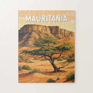 Puzzle Ilustración de Mauritania Arte de Viaje Vintage