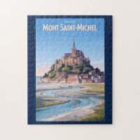 Ilustración de Mont Saint Michel Arte de Viaje Vin