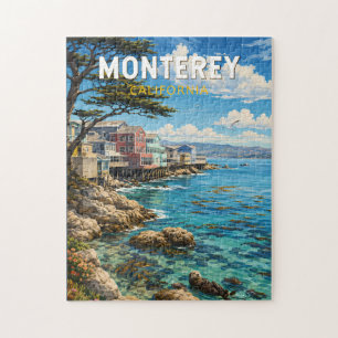 Puzzle Ilustración de Monterey California Arte de Viaje R
