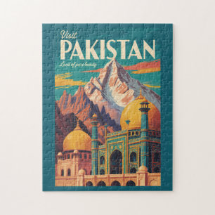 Puzzle Ilustración de paisaje de Pakistán Arte de viaje v