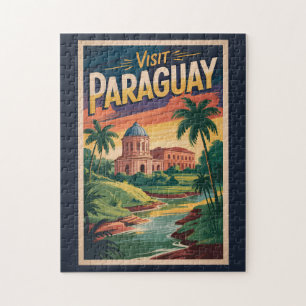 Puzzle Ilustración de paisaje de Paraguay Arte de viaje v