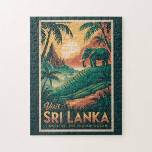 Puzzle Ilustración de paisaje de Sri Lanka Arte de viaje