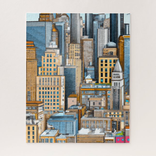 Puzzle Ilustracion de paisajes urbanos de Nueva York (Vertical)