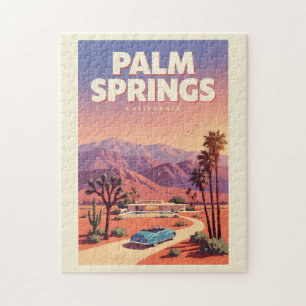 Puzzle Ilustración de Palm Springs California Arte de Via