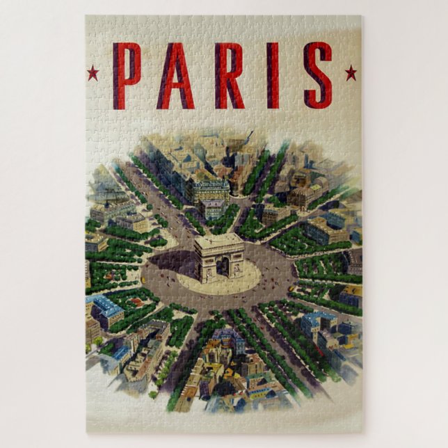Puzzle Ilustracion de París del Arco de Triunfo (Vertical)
