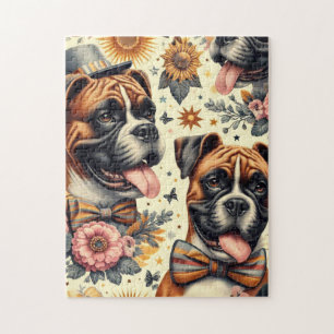 Puzzle Ilustracion de perro de Boxer Vintage