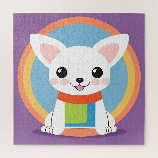 Puzzle Ilustración de perro de dibujos animados lindo (Vertical)