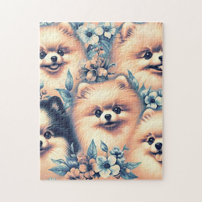 Puzzle Ilustracion de perro de Pomerania (Vertical)