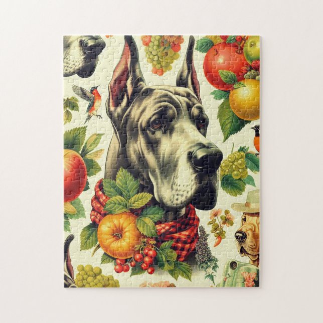 Puzzle Ilustracion de Perro Grande Dane (Vertical)