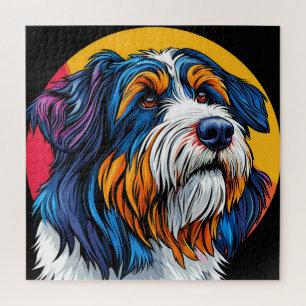 Puzzle Ilustración de Perro Vibrante Regalo para Amantes 