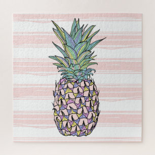 Puzzle Ilustracion de piña vintage colorido.
