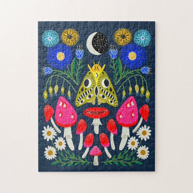 Puzzle Ilustracion de polillas y hongos (Vertical)