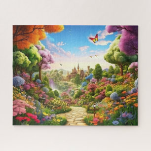 Puzzle Ilustracion de primavera de aldea