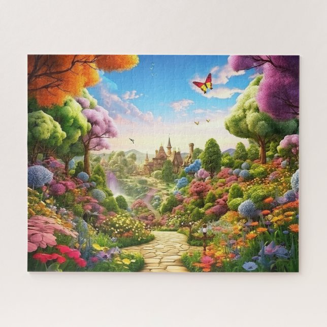Puzzle Ilustracion de primavera de aldea (Horizontal)