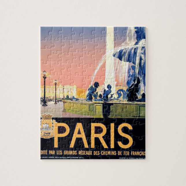 Puzzle Ilustracion de publicidad de viajes en París (Vertical)