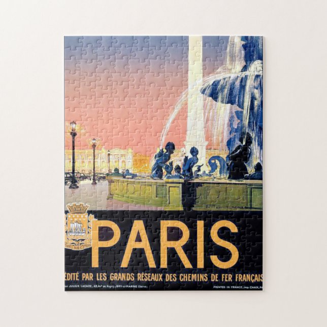 Puzzle Ilustracion de publicidad de viajes en París (Vertical)
