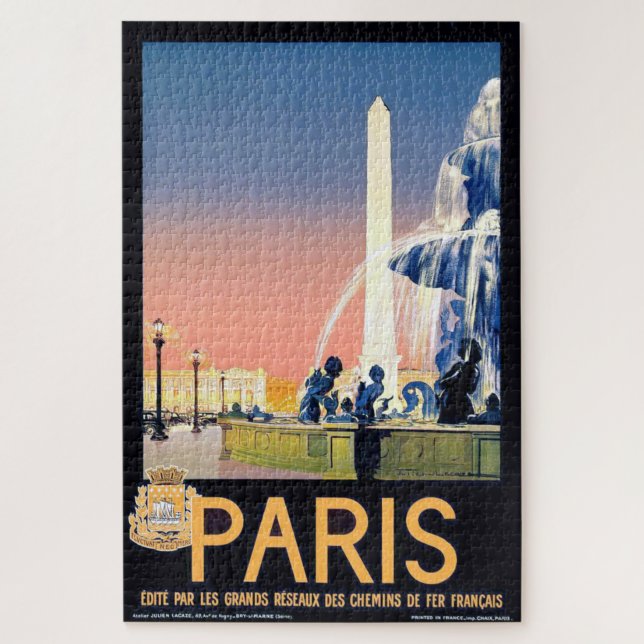 Puzzle Ilustracion de publicidad de viajes en París (Vertical)