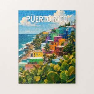 Puzzle Ilustración de Puerto Rico Arte de Viaje Vintage