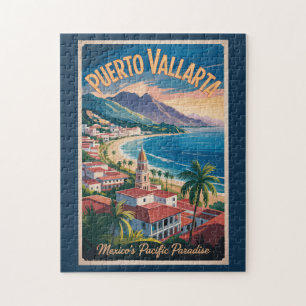 Puzzle Ilustración de Puerto Vallarta México Arte de Viaj