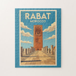 Puzzle Ilustración de Rabat Marruecos Arte de Viaje Vinta
