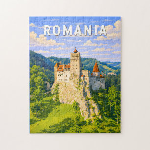 Puzzle Ilustración de Rumania Arte de Viaje Vintage