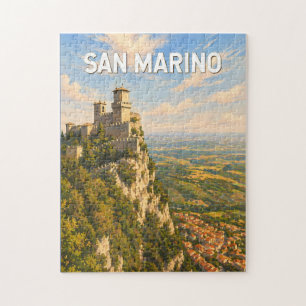 Puzzle Ilustración de San Marino Arte de Viaje Vintage
