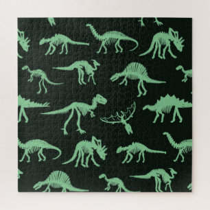 Puzzle Ilustracion de Silhouette Vintage de Dinosaur Bone