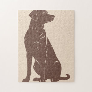 Puzzle Ilustración de silueta de labrador negro