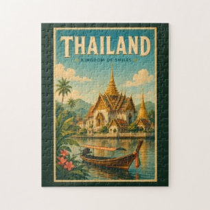Puzzle Ilustración de templo de Tailandia Arte de viaje v
