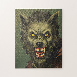 Puzzle Ilustración de terror de hombre lobo feroz
