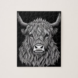 Puzzle Ilustracion de toros de Highland