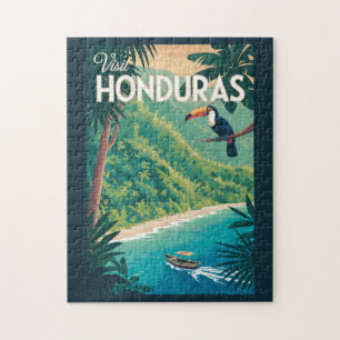 Puzzle Ilustración de Tucán de Honduras Arte de Viaje Vin