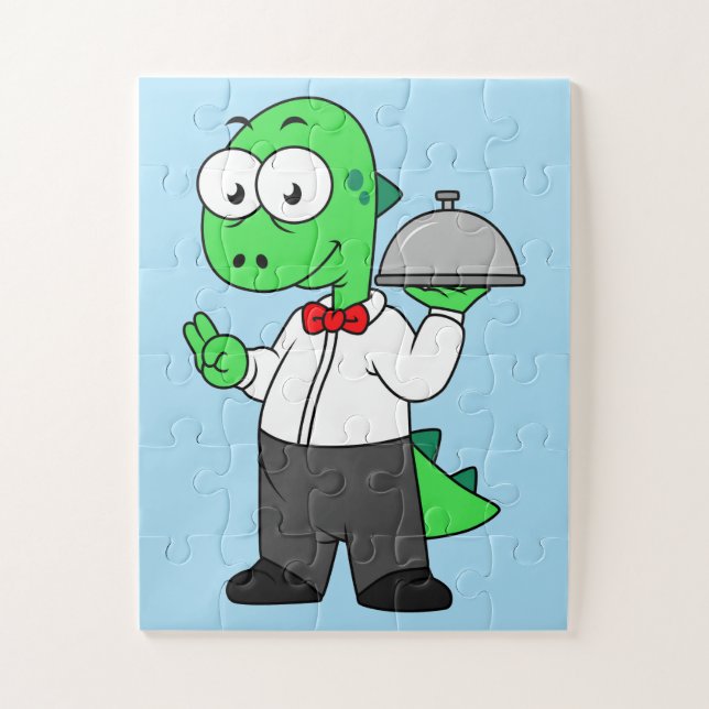 Puzzle Ilustracion De Un Agujero De Comida Tirrannosaurus (Vertical)