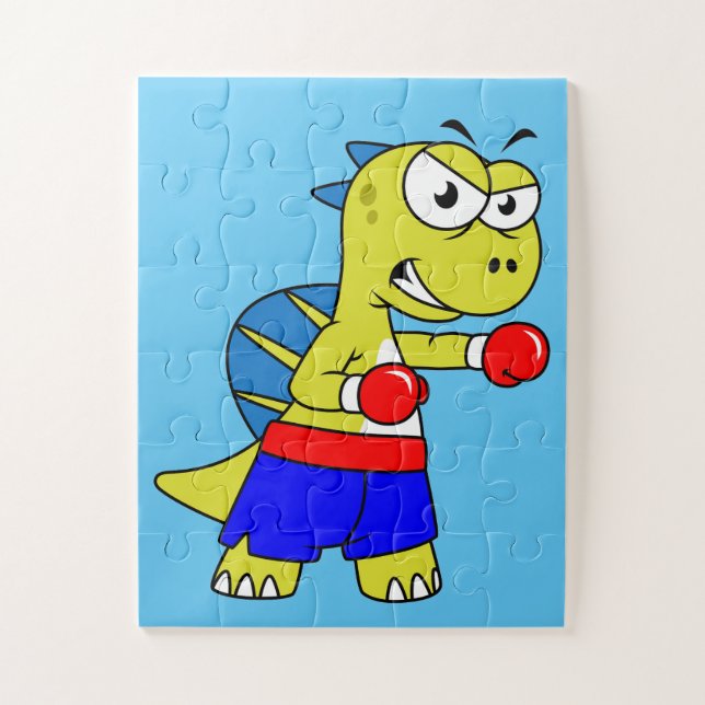 Puzzle Ilustracion De Un Boxeo De Spinosaurus. (Vertical)