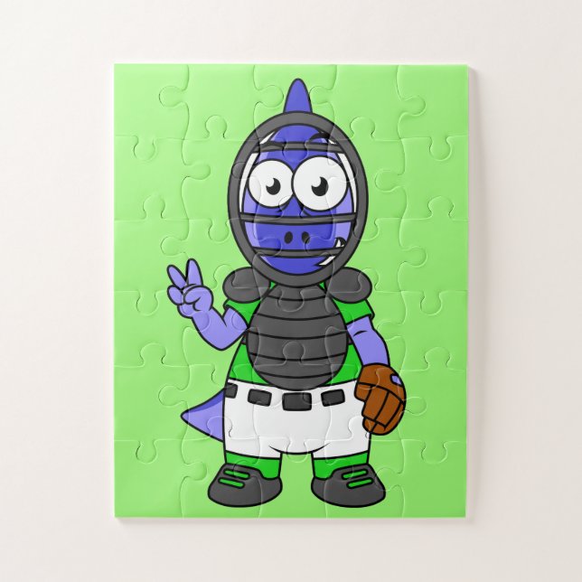 Puzzle Ilustracion De Un Catcher De Béisbol Parasauroloph (Vertical)