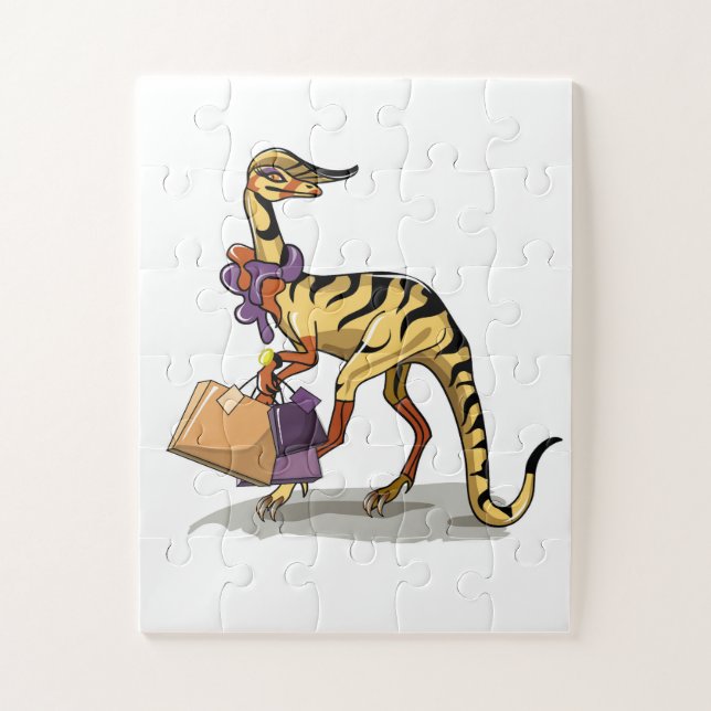 Puzzle Ilustracion De Un Iguanodon Con Bolsas Comerciales (Vertical)