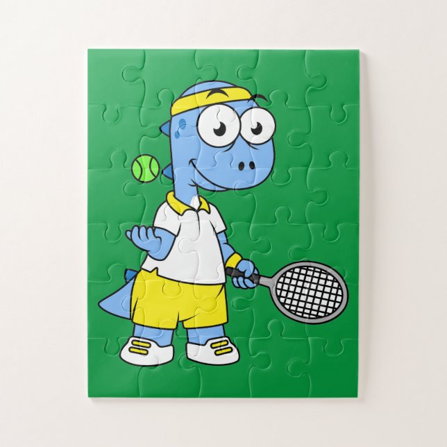 Puzzle Ilustracion De Un Jugador De Tenis Rex De Tyrannos (Vertical)