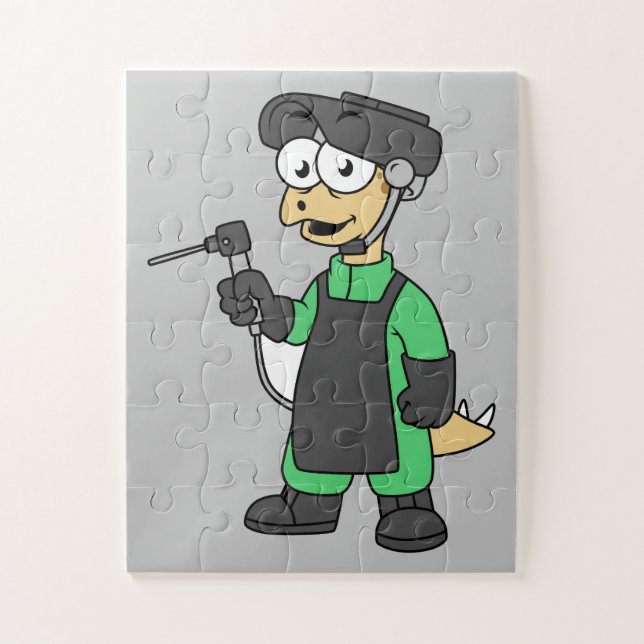 Puzzle Ilustracion De Un Soldado Estegosaurio. (Vertical)