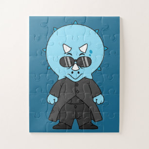 Puzzle Ilustracion De Una Matriz Triceratops.