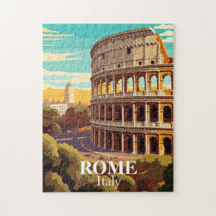 Puzzle Ilustración de viaje al Coliseo de Roma Italia