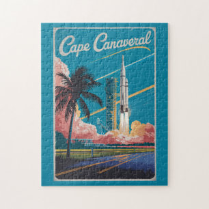 Puzzle Ilustración de viaje de arte de Cabo Cañaveral Flo