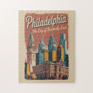 Puzzle Ilustración de viaje de arte de Filadelfia Pensilv
