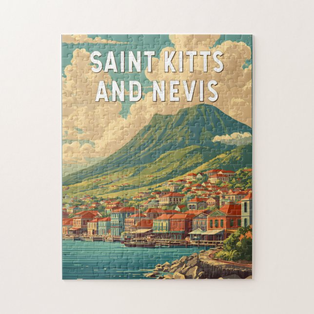Puzzle Ilustración de viaje de arte de San Cristóbal y Ni (Vertical)